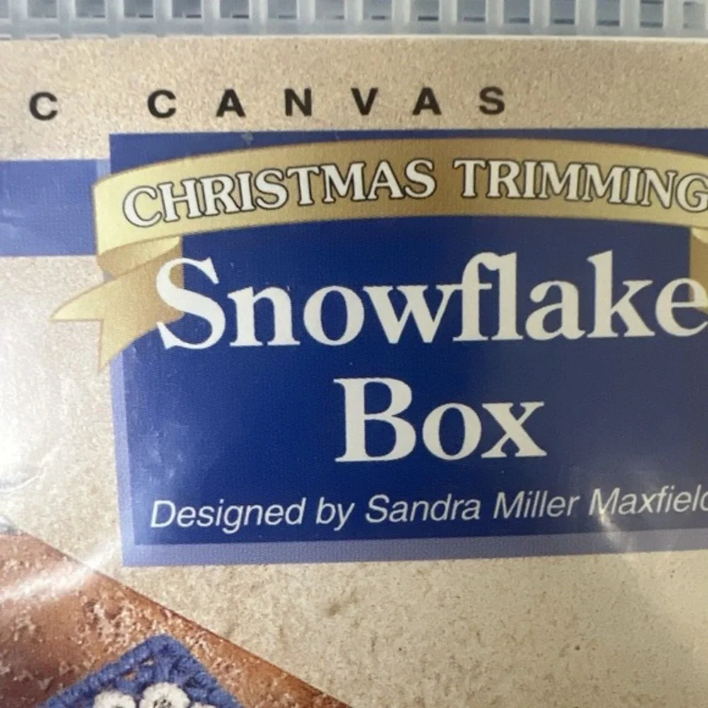 Lot Of 2 Needlecraft Shop Christmas Plastic Canvas Church Coasters Snowflake Box
